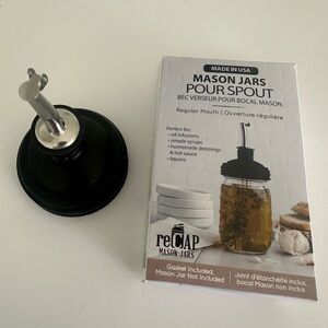 Mason Jars Pour Spout - Black